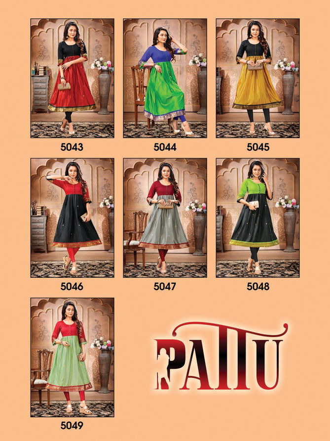 Pattu Anarkali Letest Fancy Festive Wear South Aura Designer Silk Kurti Collection